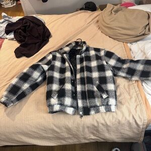 YoungLA Black and White Checkered Kingpin Jacket! Extremely Cozy